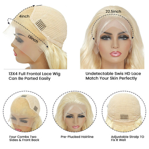 Aliglossy 250 Density Pink Blonde On Chocolate Brown Highlights 13x4 Lace Front Human Hair Wigs
