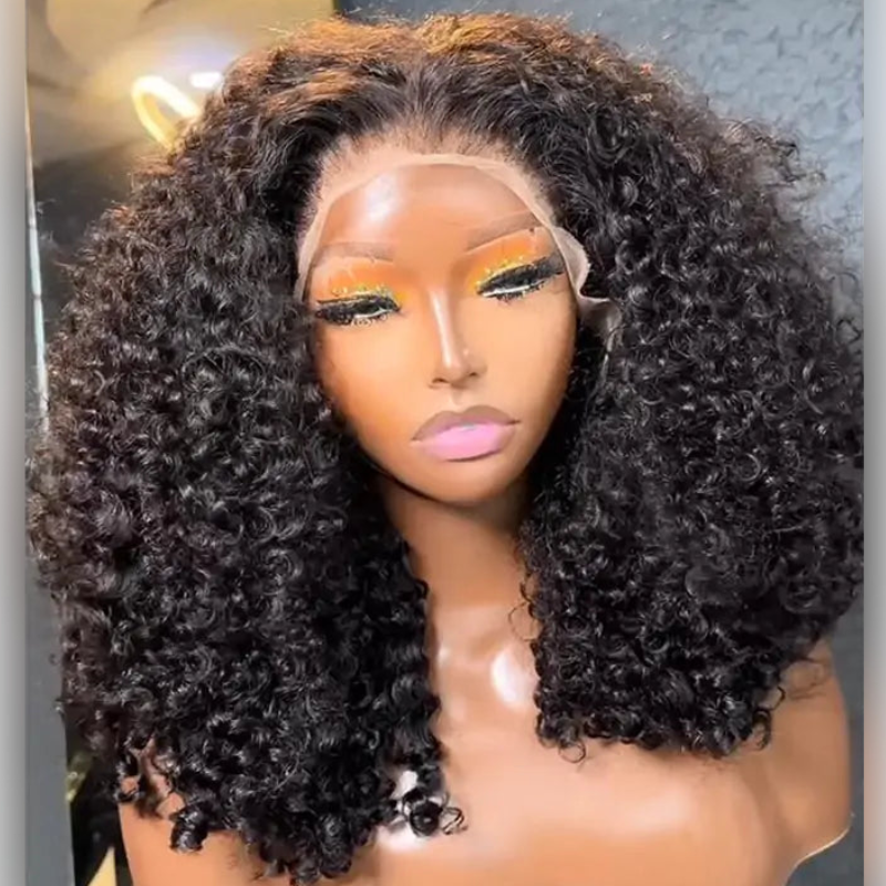 ALIGLOSSY 13x4 Kinky Curly Lace Front Wig Human Hair 16-24 Inches