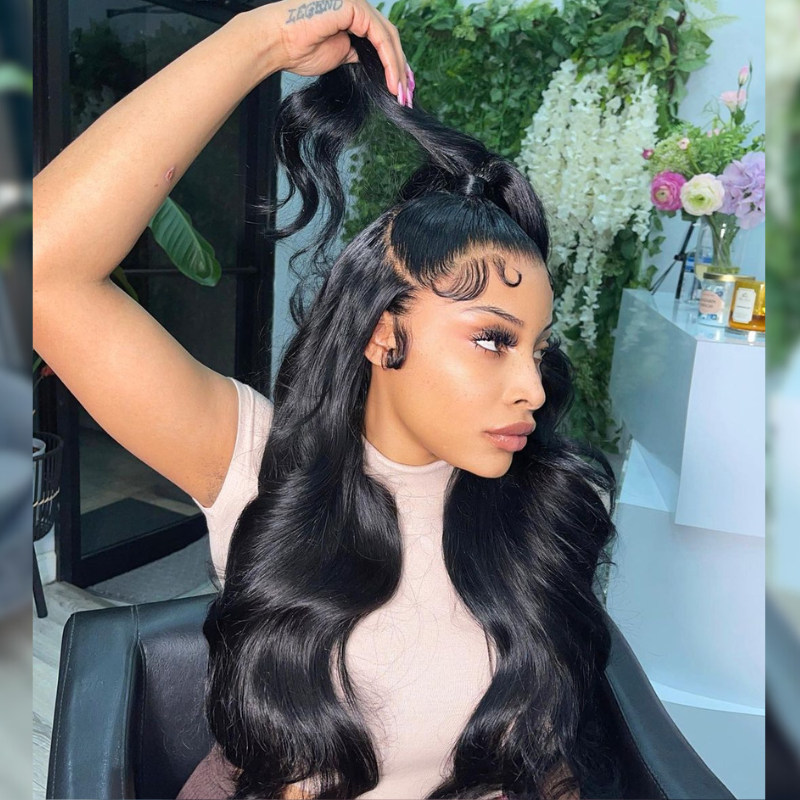 ALIGLOSSY Pre cut Pre plucked Glueless Lace Front Wigs 250 Density Pre Bleached Invisible Knots Body Wave Pre-Everything Wig