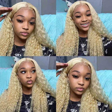 ALIGLOSSY 180 Density 613 Blonde Straight 13x4 13x6 Lace Front Wig