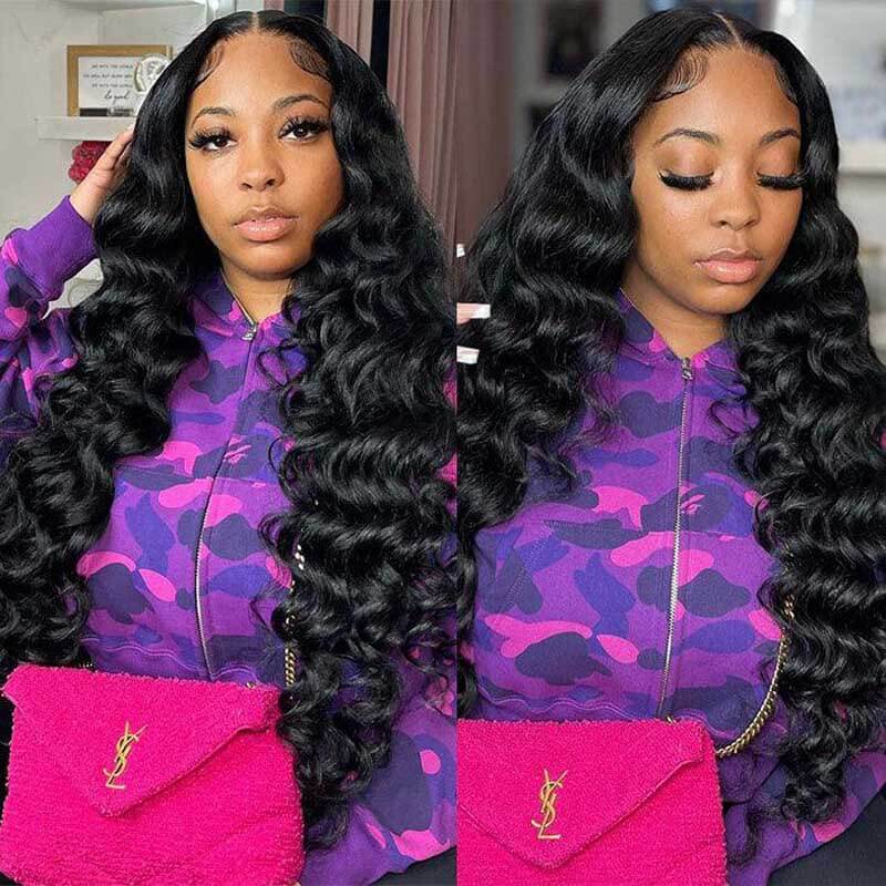 ALIGLOSSY Beginner Friendly Pre Cut Wear Go Glueless Loose Deep Wave Hair Wig