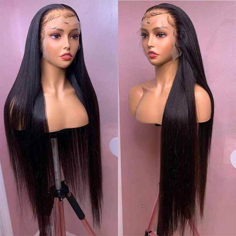 ALIGLOSSY Pre-Plucked 13x4 HD Transparent Straight Lace Frontal Wigs