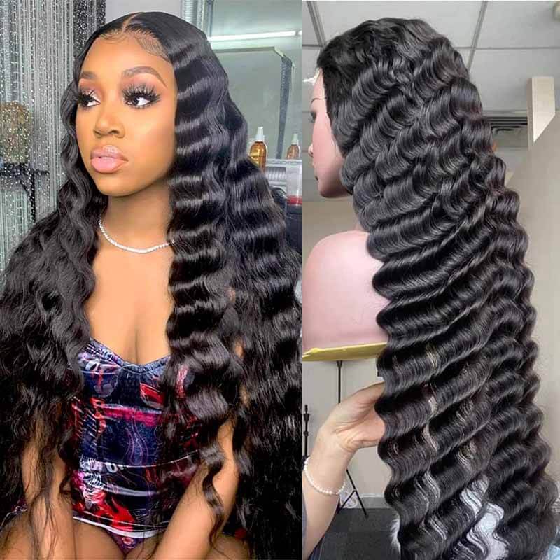 ALIGLOSSY 200% 250% Density Loose Wave 13x4 HD Transparent Lace Wig