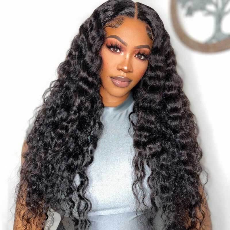 ALIGLOSSY Beginner Friendly Pre Cut Wear Go Glueless Loose Deep Wave Hair Wig