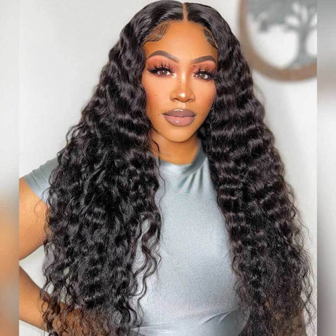 ALIGLOSSY Beginner Friendly Pre Cut Wear Go Glueless Loose Deep Wave Hair Wig