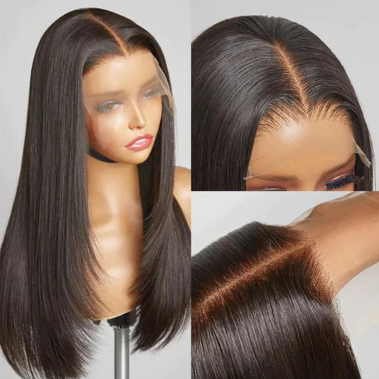 ALIGLOSSY Layered Cut Wig 13x4 HD Transparent Straight Human Hair Wigs