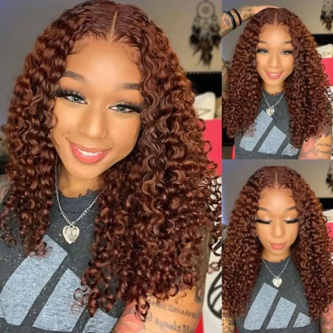 Brazilian Chocolate Brown Water Wave Lace Frontal Wig