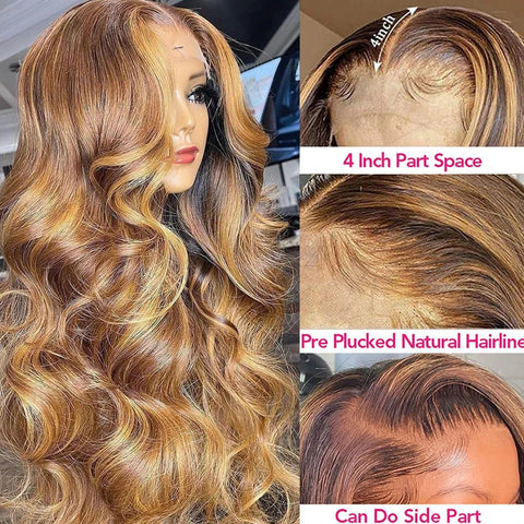 13*4 220 Density Ombre Blonde Body Wave Wig