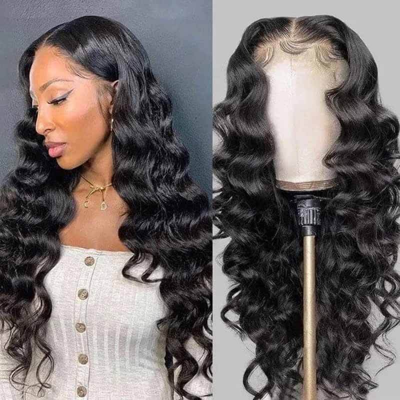 ALIGLOSSY 200% 250% Density Loose Wave 13x4 HD Transparent Lace Wig